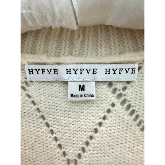 HYFVE | Cream Cardigan Sweater Floral Embroidered Button Up Retro Style | Medium - Picture 5 of 7